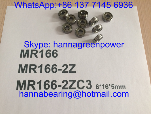 MR166ZZ/βαθιά ρουλεμάν αυλακιού MR166-2ZC3/MR166Z με τις ασπίδες μετάλλων, 6*16*5mm