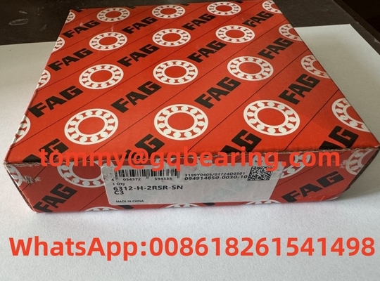 Χάλυβα φύλλο μεταλλικό κλουβί FAG 6312-H-2RSR-SN-C3 Βαθιά γραμμωτή σφαίρα ρουλέν 60x130x31mm