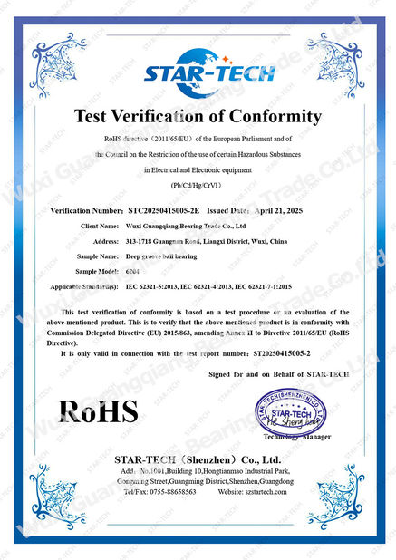 Κίνα Wuxi Guangqiang Bearing Trade Co.,Ltd Πιστοποιήσεις